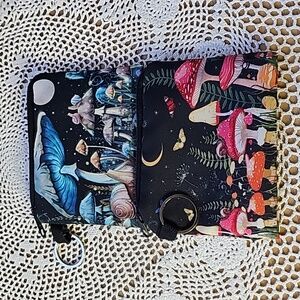 Sweet Unicorn 2pcs Mushroom Print Zipper Purses Set - New
